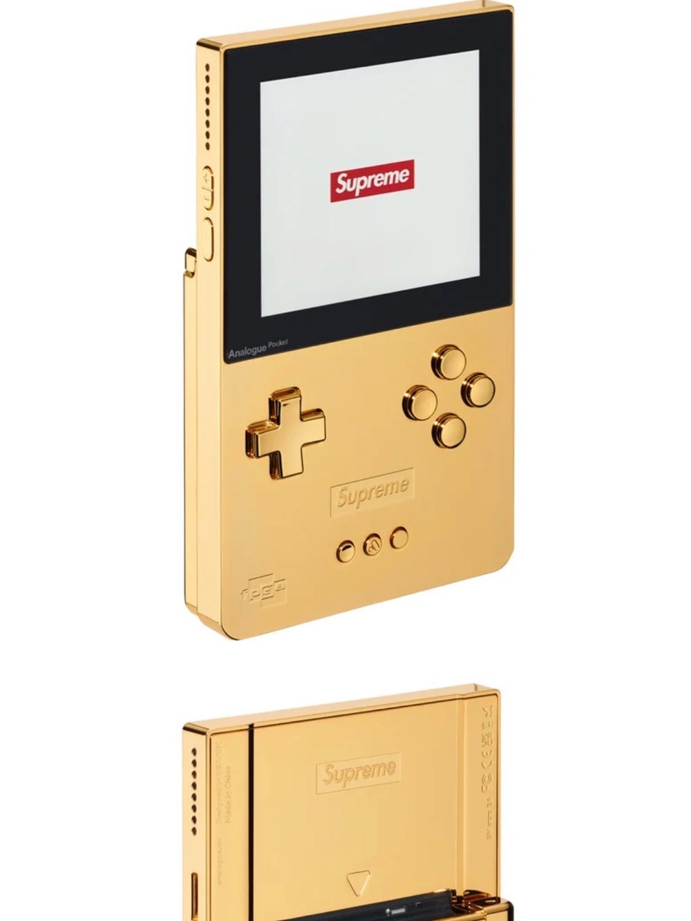 Supreme Gold Metallic Handheld Game Console